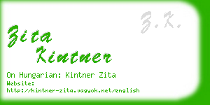 zita kintner business card